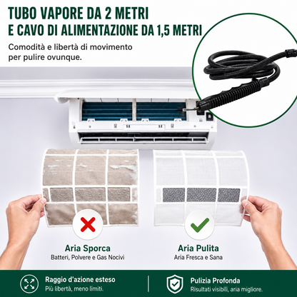 Pulitore a Vapore ad Alta Pressione 2500W