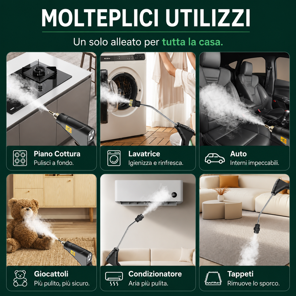 Pulitore a Vapore ad Alta Pressione 2500W