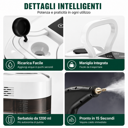 Pulitore a Vapore ad Alta Pressione 2500W